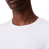 T-shirt slim in cotone stretch con targhetta logo bianco