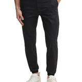 Pantalone chino tapered tech cotone nero