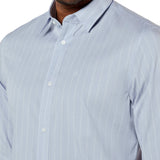 Camicia a righe in popeline celeste