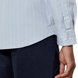 Camicia a righe in popeline celeste