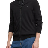 Cardigan con zip in cotone silk blend nero