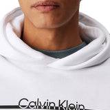 Felpa con cappuccio e split line logo a contrasto bianco
