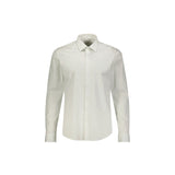 Camicia manica lunga slim logo sleeve popeline bianco