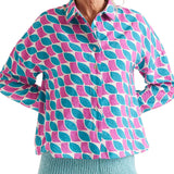 Camicia stampa geometrica multicolor