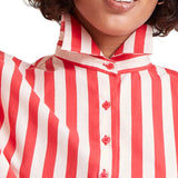 Camicia bastoncino bianco/rosso