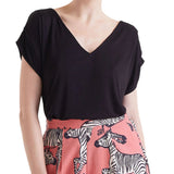Blusa scollo a V nero