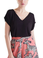 Blusa scollo a V nero
