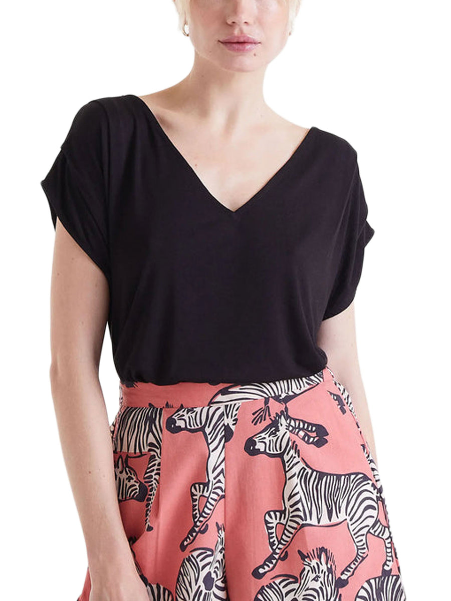 Blusa scollo a V nero