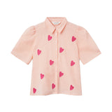 Camicia ricamo hearts rosa