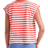 T-shirt maniche corte a righe bianco/rosso