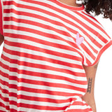T-shirt maniche corte a righe bianco/rosso