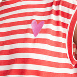 T-shirt maniche corte a righe bianco/rosso