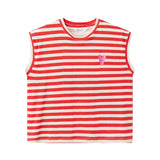 T-shirt maniche corte a righe bianco/rosso