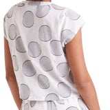 Blusa con macropois bianco