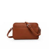 Portafogli/borsa con zip e tracolla Julia camel