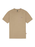 T-shirt con logo sul petto beige