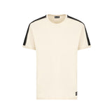 T-shirt con banda logo beige