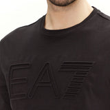 T-shirt patch logo frontale nero