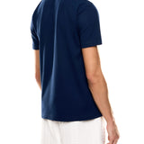 Polo con profili a contrasto in piquet bluette