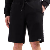 Shorts con banda logo lettering nero