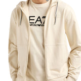 T-shirt patch logo beige/nero
