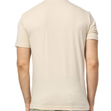 T-shirt logo rilievo beige