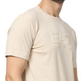 T-shirt logo rilievo beige