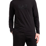 T-shirt maniche lunghe logo patch nero