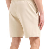 Shorts logo sul fondo a rilievo beige