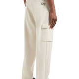 Pantalone cargo strip panna