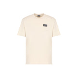 T-shirt con zip laterale beige