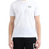T-shirt stampa logo verticale sul retro bianco/nero