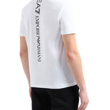 T-shirt stampa logo verticale sul retro bianco/nero