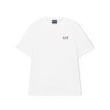 T-shirt stampa logo verticale sul retro bianco/nero