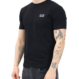 T-shirt stampa logo verticale sul retro nero/bianco