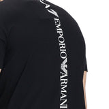T-shirt stampa logo verticale sul retro nero/bianco