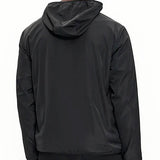 Giubbino chiusura zip e cappuccio in nylon nero
