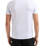 Polo con zip in jersey bianco