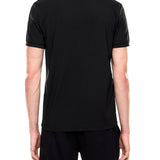 Polo con zip in jersey nero