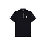 Polo con zip in jersey nero