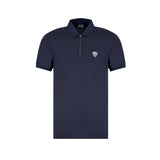 Polo con zip in jersey blu