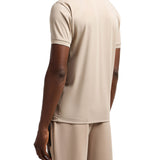 Polo con zip in jersey beige
