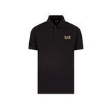 Polo logo sul petto in jersey nero