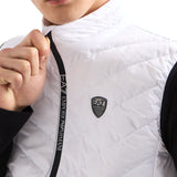 Smanicato con chiusura zip e placca logo bianco