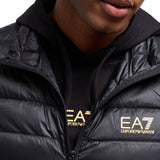 Smanicato trapuntato con chiusura zip in nylon nero