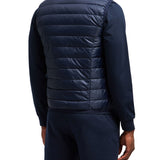 Smanicato trapuntato con chiusura zip in nylon blu