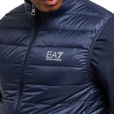 Smanicato trapuntato con chiusura zip in nylon blu