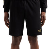 Shorts basic in felpa con logo a contrasto nero multi