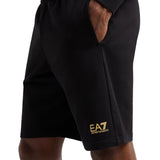 Shorts basic in felpa con logo a contrasto nero multi