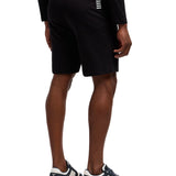 Shorts basic in felpa con logo a contrasto nero